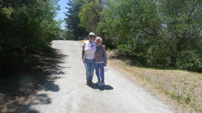mom and carole on path